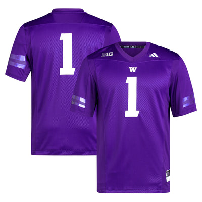 #1 Washington Huskies adidas Premier Football Jersey - Purple