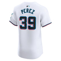 Miami Marlins Eury Perez Nike White Home Elite Player Jersey
