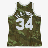 Houston Rockets Mitchell & Ness Hakeem Olajuwon 1993 Ghost Camo Swingman Jersey - Green