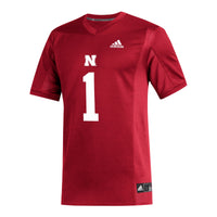 adidas #1 Scarlet Nebraska Huskers Replica Football Jersey