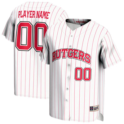 Rutgers Scarlet Knights GameDay Greats NIL Pick-A-Player Lightweight Baseball Jersey - White