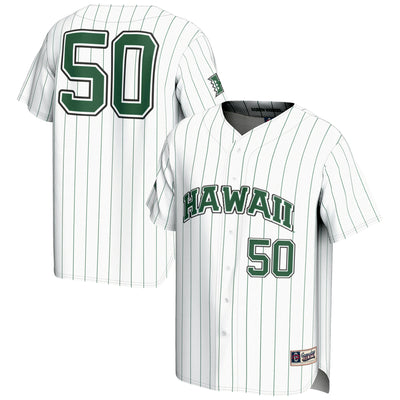 GameDay Greats #1 White Hawaii Rainbow Warriors Lightweight Baseball Jersey