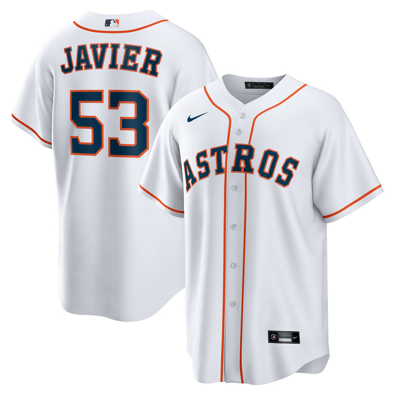Houston Astros Cristian Javier Nike White Home Replica Jersey