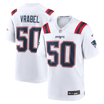 New England Patriots Mike Vrabel Nike White Retired Player Game Jersey
