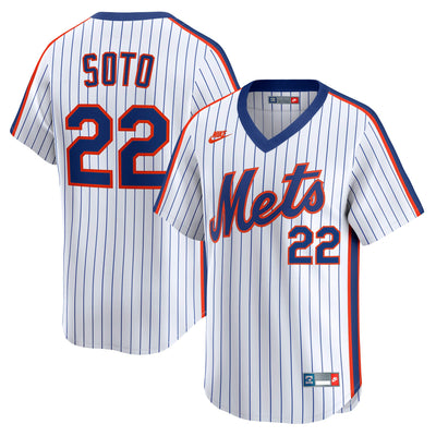 New York Mets Juan Soto Nike White Cooperstown Collection Limited 40th Anniversary Jersey