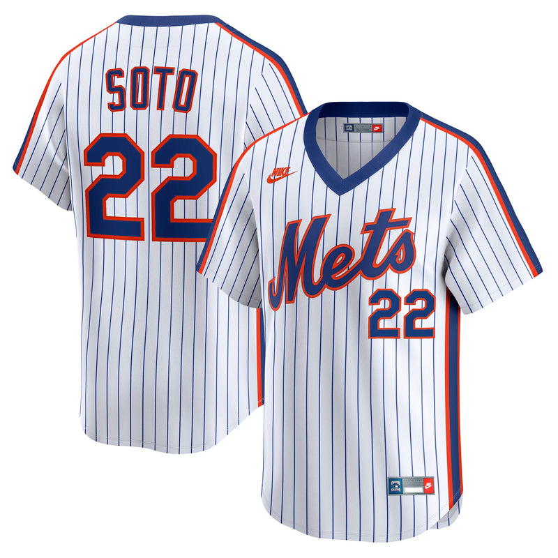 New York Mets Juan Soto Nike White Cooperstown Collection Limited 40th Anniversary Jersey