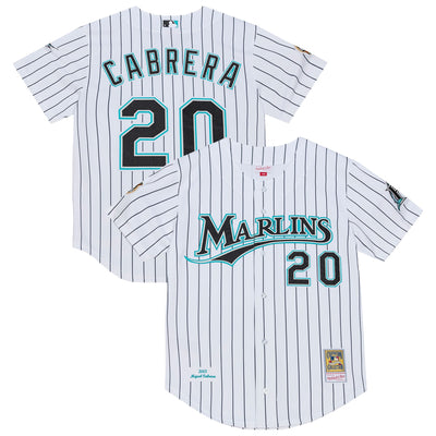 Florida Marlins Miguel Cabrera Mitchell & Ness White 2003 Cooperstown Collection Authentic Jersey