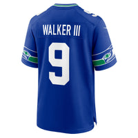 Seattle Seahawks Kenneth Walker III Nike Royal Throwback Player Game Jersey