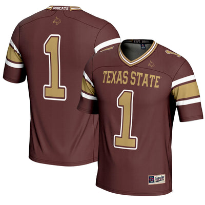 #1 Texas State Bobcats GameDay Greats Endzone Football Jersey - Maroon