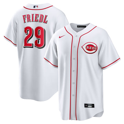 Cincinnati Reds TJ Friedl Nike White Home Replica Jersey