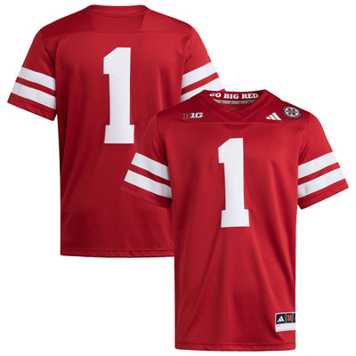 #1 Nebraska Huskers adidas Premier Jersey - Scarlet