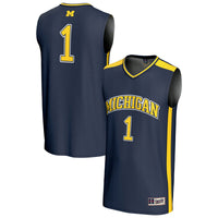 #1 Michigan Wolverines GameDay Greats Lightweight Collegiate Basketball Fashion Jersey - Navy