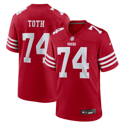 San Francisco 49ers Brett Toth Nike Scarlet Team Game Jersey