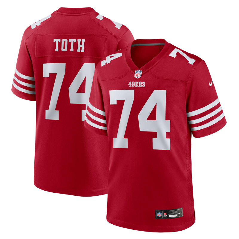 San Francisco 49ers Brett Toth Nike Scarlet Team Game Jersey