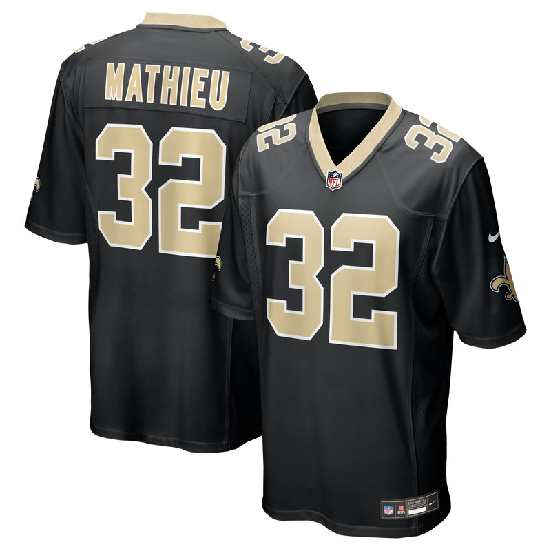 New Orleans Saints Tyrann Mathieu Nike Black Game Jersey