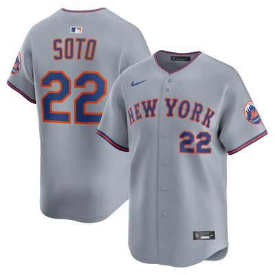 New York Mets Juan Soto Nike Gray Road Limited Player Jersey