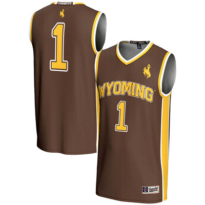 #1 Wyoming Cowboys GameDay Greats Lightweight Basketball Jersey - Brown