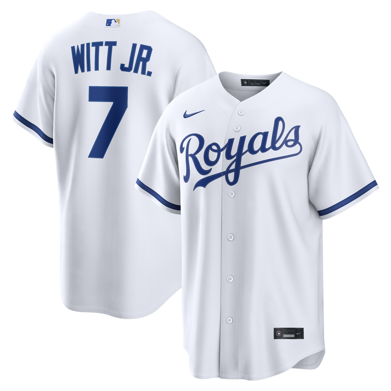 Kansas City Royals Bobby Witt Jr. Nike White Home Replica Jersey