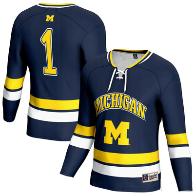 Michigan Wolverines GameDay Greats Lightweight Hockey Team Fashion Jersey - Navy