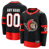 Ottawa Senators Fanatics Black Home Custom Breakaway Jersey