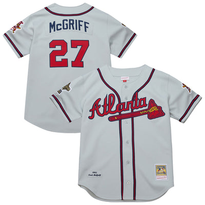 Atlanta Braves Fred McGriff Mitchell & Ness Gray 1995 Throwback Authentic Jersey