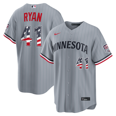 Fourth of July Minnesota Twins Joe Ryan Nike Gray USA 250 Stadium Jersey