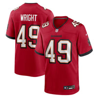 Tampa Bay Buccaneers Owen Wright Nike Red Team Game Jersey