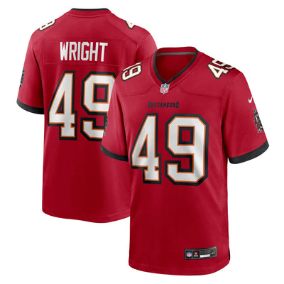 Tampa Bay Buccaneers Owen Wright Nike Red Team Game Jersey