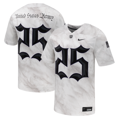 #25 Army Black Knights Nike Army 250 Collection Game Football Jersey - White