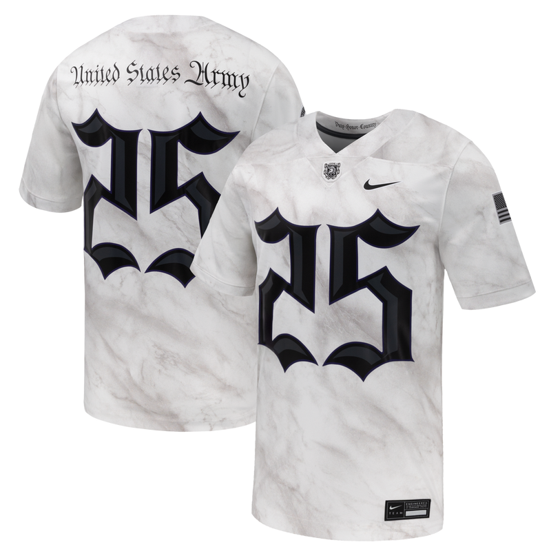 #25 Army Black Knights Nike Army 250 Collection Game Football Jersey - White