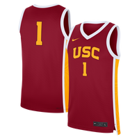 #1 USC Trojans Nike Road Replica Basketball Jersey - Cardinal