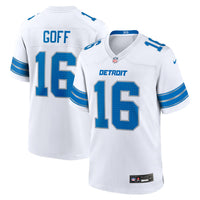 Detroit Lions Jared Goff Nike White Game Jersey