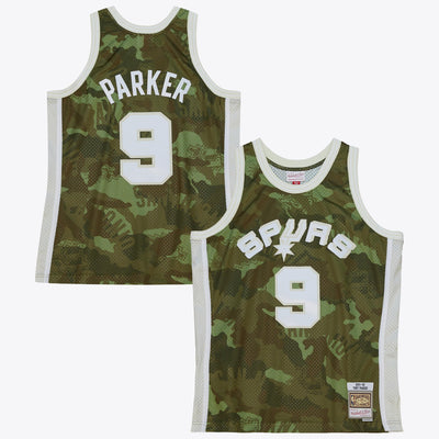 San Antonio Spurs Mitchell & Ness Tony Parker 2000 Ghost Camo Swingman Jersey - Green