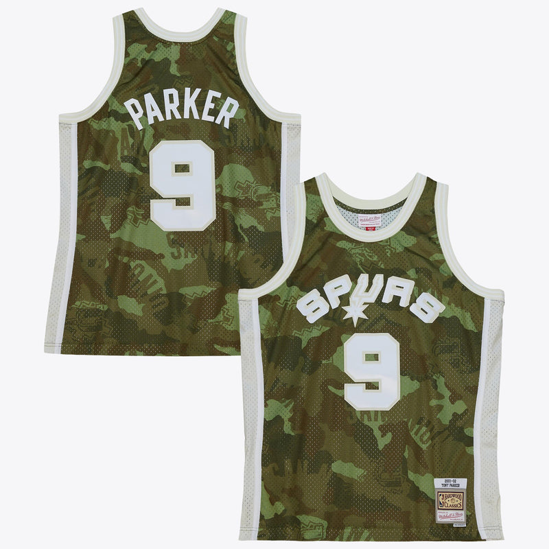 San Antonio Spurs Mitchell & Ness Tony Parker 2000 Ghost Camo Swingman Jersey - Green