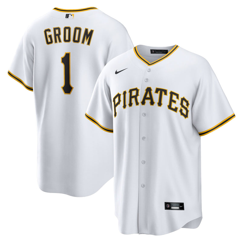 Pittsburgh Pirates Nike White #1 Groom Home Replica Jersey