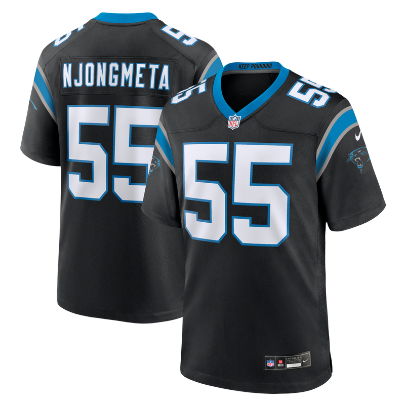 Carolina Panthers Maema Njongmeta Nike Black Team Game Jersey