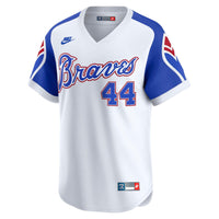 Atlanta Braves Hank Aaron Nike White Throwback Cooperstown Collection Limited Jersey