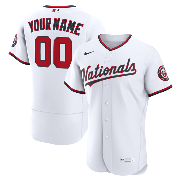 Washington Nationals Nike White Home Authentic Custom Jersey