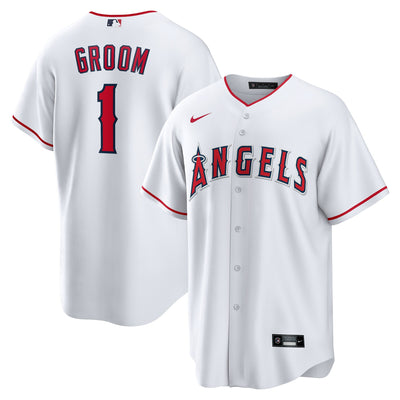 Los Angeles Angels Nike White #1 Groom Home Replica Jersey