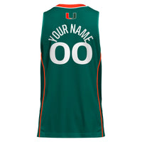Miami Hurricanes adidas Custom Alternate Basketball Jersey - Green