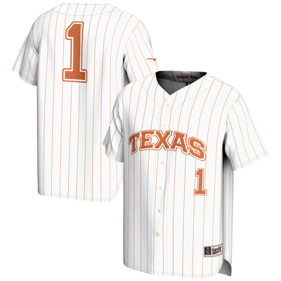 GameDay Greats #1 White Texas Longhorns Lightweight Baseball Jersey
