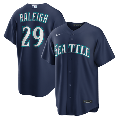 Seattle Mariners Cal Raleigh Nike Navy Road Replica Jersey
