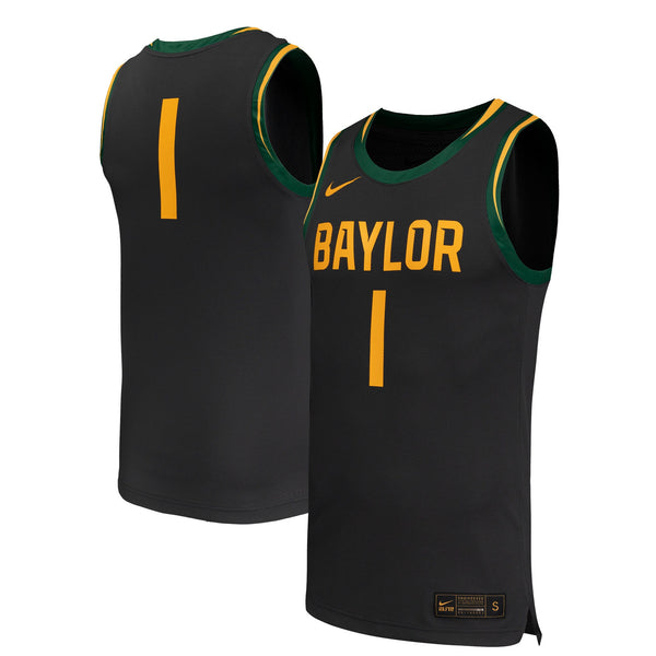 #1 Baylor Bears Nike Replica Basketball Jersey - Black