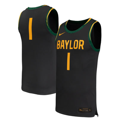 #1 Baylor Bears Nike Replica Basketball Jersey - Black