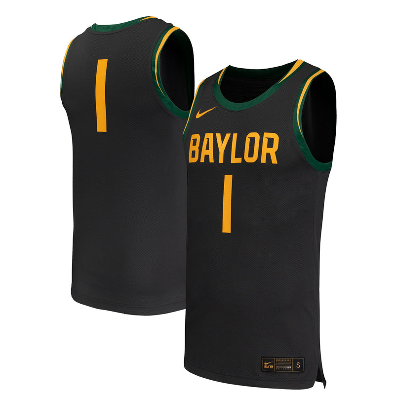#1 Baylor Bears Nike Replica Basketball Jersey - Black