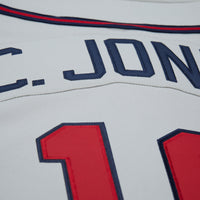 Atlanta Braves Chipper Jones Mitchell & Ness Gray 1995 Throwback Authentic Jersey