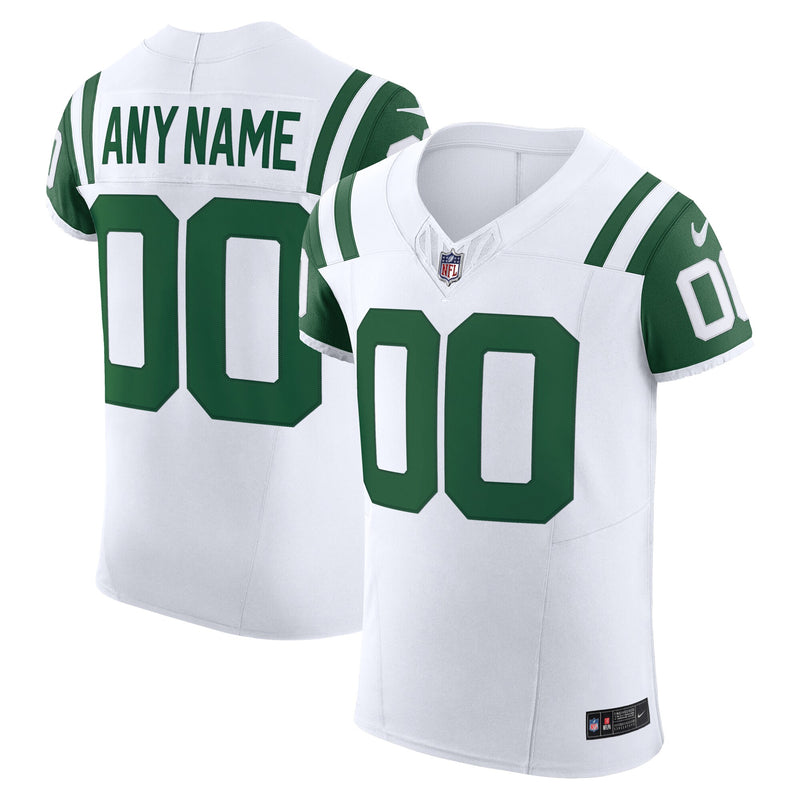 New York Jets Nike White Vapor F.U.S.E. Elite Custom Jersey