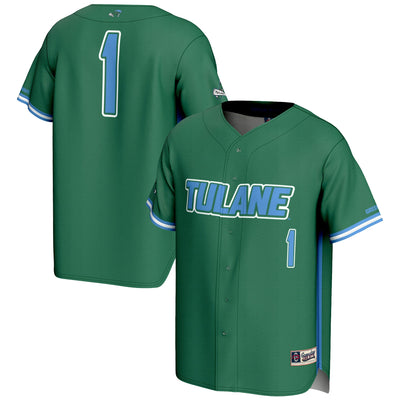 #1 Tulane Green Wave GameDay Greats Lightweight Baseball Jersey - Green