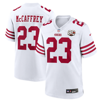 San Francisco 49ers Christian McCaffrey Nike White 80th Anniversary Game Jersey
