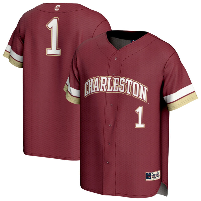#1 Charleston Cougars GameDay Greats Lightweight Collegiate Baseball Fashion Jersey - Maroon